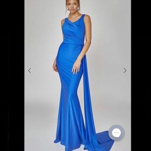 Floor length royal blue gown